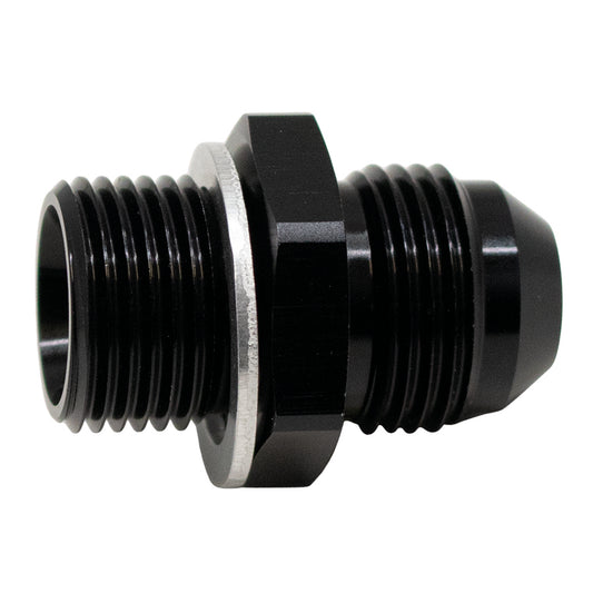 6-02-0620-B DeatschWerks 8AN Male Flare to M18 X 1.5 Male Metric Adapter (Incl Washer) - Anodized Matte Black