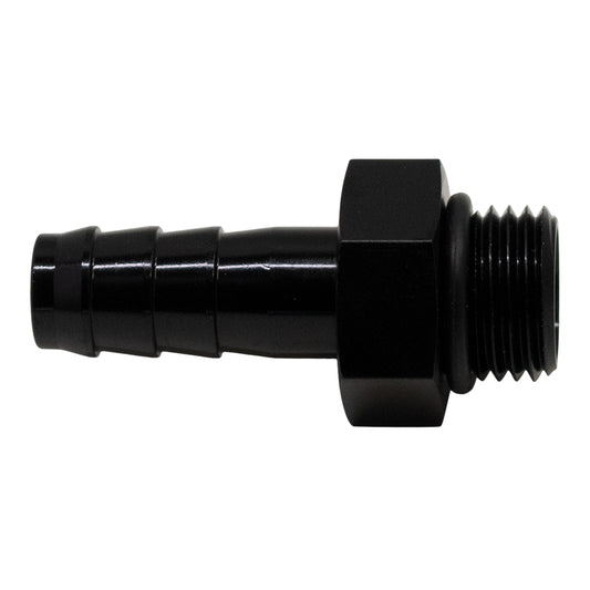 6-02-0501-B DeatschWerks 6AN ORB Male to 3/8in Male Triple Barb Fitting (Incl O-Ring) - Anodized Matte Black