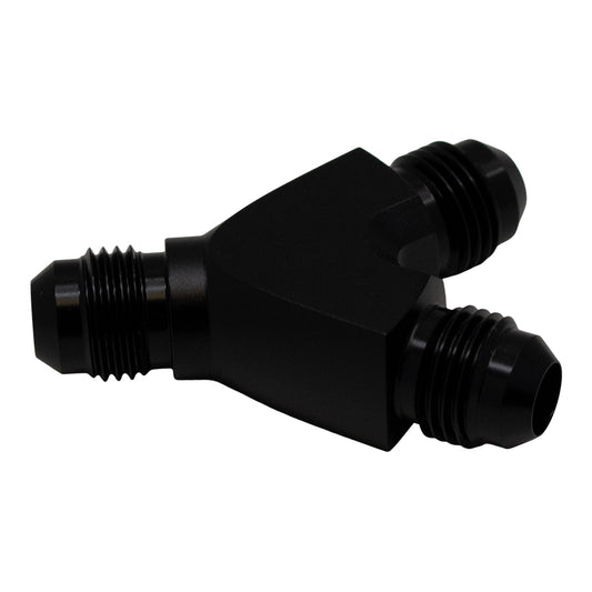 6-02-0701-B DeatschWerks 6AN Male Flare to 6AN Male Flare to 6AN Male Flare Y Fitting - Anodized Matte Black
