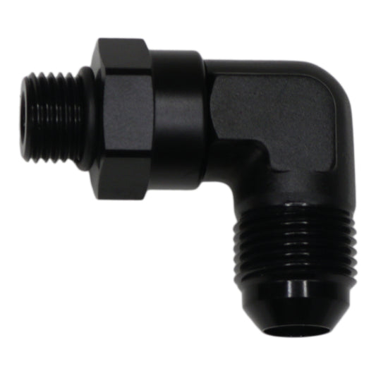 6-02-0413-B DeatschWerks 6AN ORB Male Swivel to 8AN Male Flare 90-Degree - Anodized Matte Black