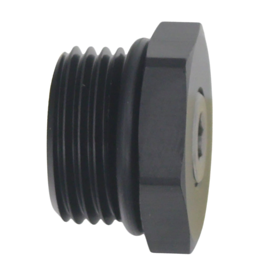 6-02-0731-B DeatschWerks 8AN ORB Male Plug Fitting with 1/8in NPT Gauge Port - Anodized Matte Black