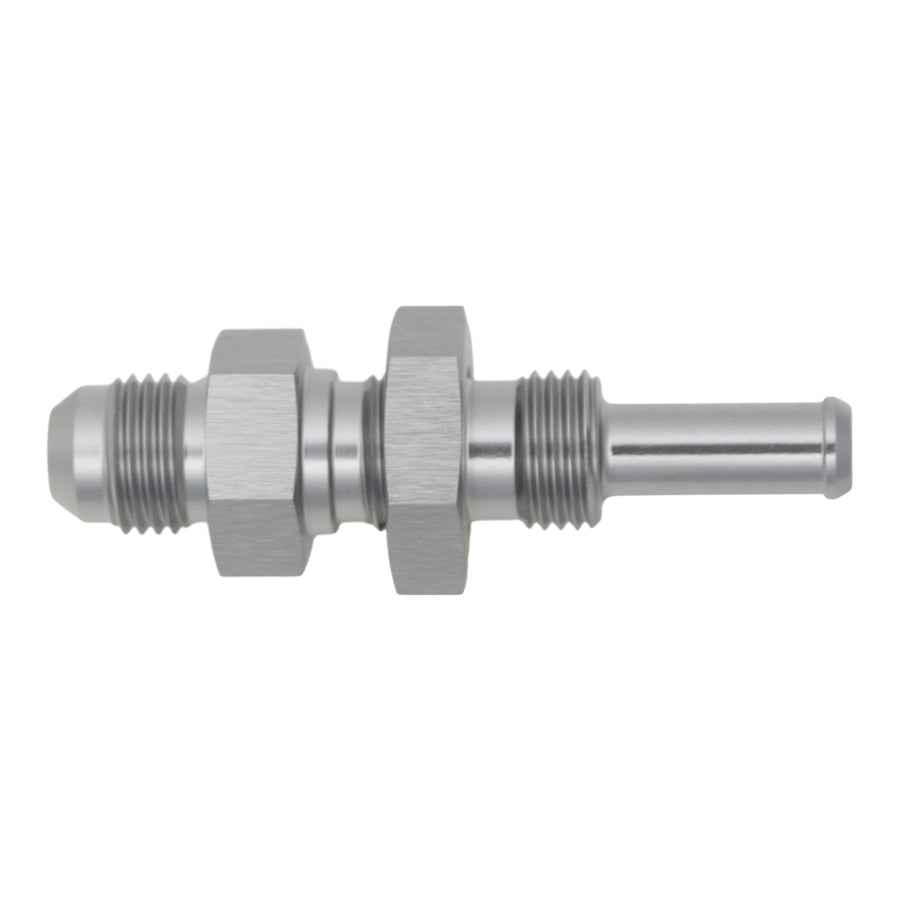06-02-0739 DeatschWerks 6AN Male Flare to Straight 5/16in Single Hose Barb - Anodized DW Titanium