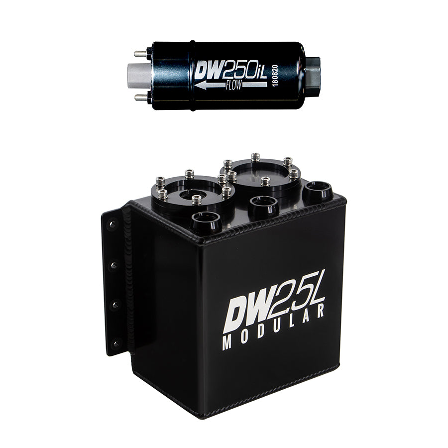 6-251-25ST DeatschWerks 2.5L Modular Surge Tank (Incl. 1 DW250iL In-Line Fuel Pump)