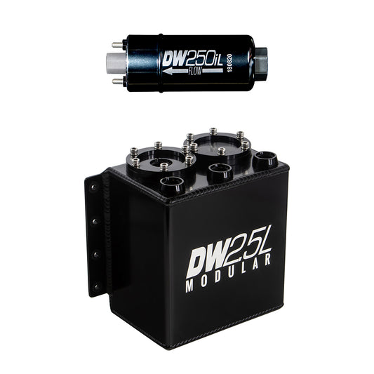 6-251-25ST DeatschWerks 2.5L Modular Surge Tank (Incl. 1 DW250iL In-Line Fuel Pump)