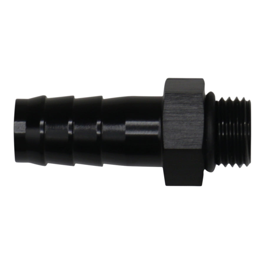 6-02-0511-B DeatschWerks 6AN ORB Male to 1/2in Male Triple Barb Fitting (Incl O-Ring) - Anodized Matte Black