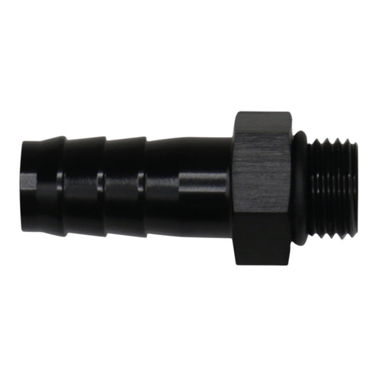 6-02-0511-B DeatschWerks 6AN ORB Male to 1/2in Male Triple Barb Fitting (Incl O-Ring) - Anodized Matte Black