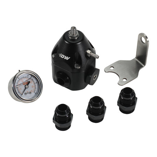 6-2000-FRB-1010 DeatschWerks DWR2000 AFPR + Pressure Gauge + 10AN Fittings - Anodized Black