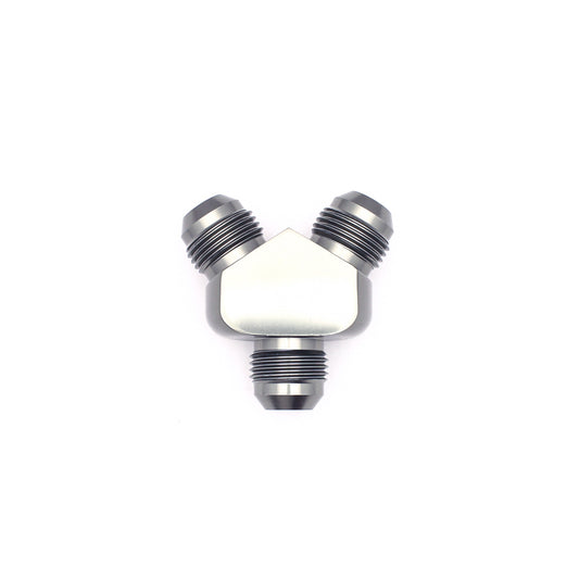 06-02-0706 DeatschWerks 8AN Male Flare + 8AN Male Flare To 8AN Male Flare Y-Block Fitting