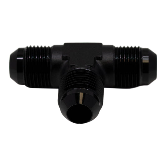6-02-0722-B DeatschWerks 8AN Male Flare to 8AN Male Flare to 8AN Male Flare Tee Fitting - Anodized Matte Black