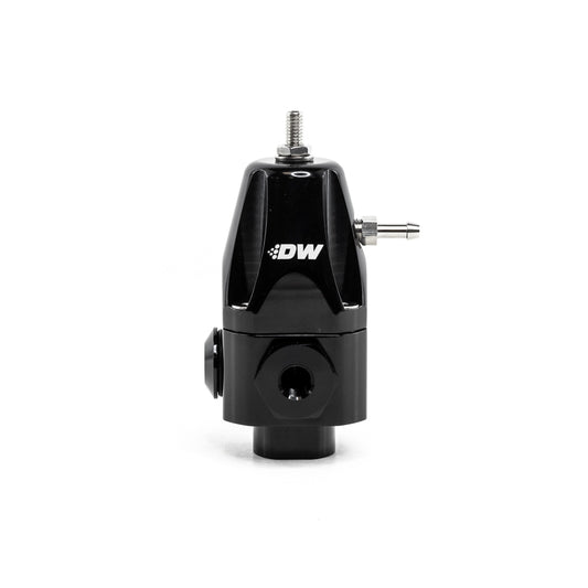 6-1000-FRB DeatschWerks DWR1000 Adjustable Fuel Pressure Regulator 30-120 PSI 8AN Quad Inlets / 6AN Out Black