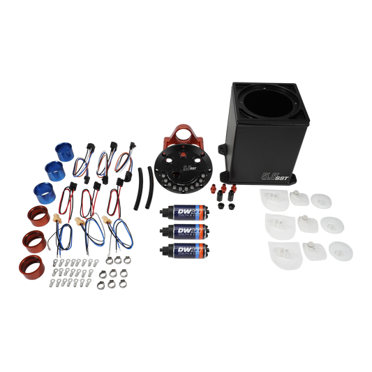 6-201-55ST DeatschWerks 5.5L Staged Surge Tank includes 3 DW200 Fuel Pumps
