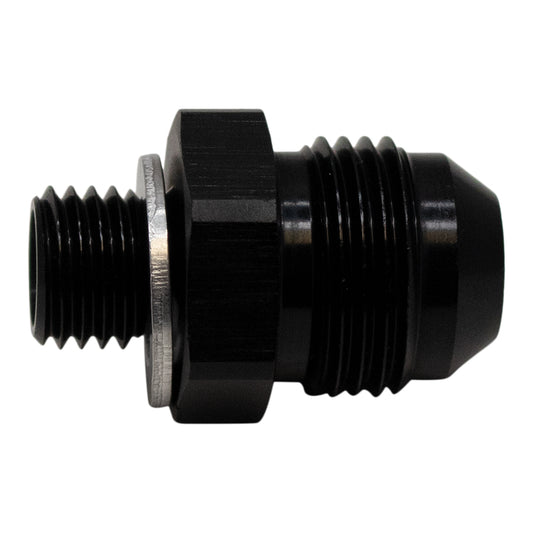 6-02-0617-B DeatschWerks 8AN Male Flare to M12 X 1.5 Male Metric Adapter (Incl Washer) - Anodized Matte Black