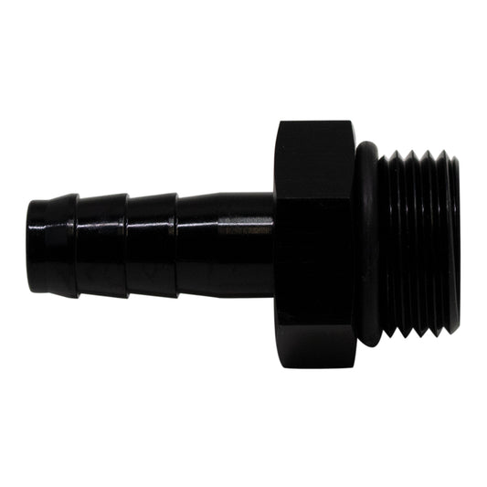 6-02-0507-B DeatschWerks 8AN ORB Male to 3/8in Male Triple Barb Fitting (Incl O-Ring) - Anodized Matte Black