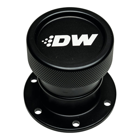 6-03-FST-STRAIGHT DeatschWerks Straight Filler Neck w/Cap - Matte Black