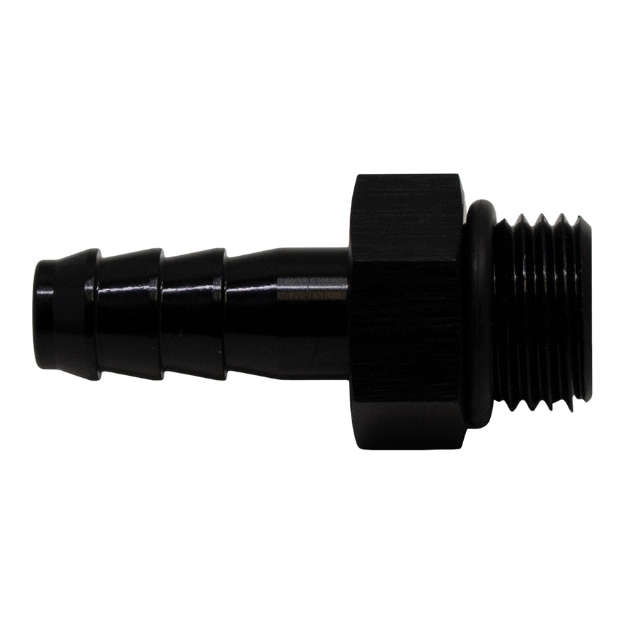 6-02-0502-B DeatschWerks 6AN ORB Male to 5/16in Male Triple Barb Fitting (Incl O-Ring) - Anodized Matte Black
