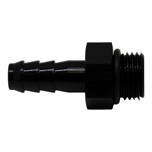 6-02-0502-B DeatschWerks 6AN ORB Male to 5/16in Male Triple Barb Fitting (Incl O-Ring) - Anodized Matte Black