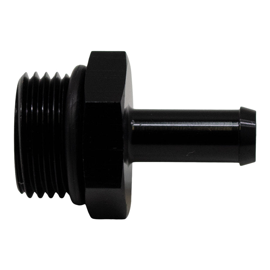 6-02-0510-B DeatschWerks 8AN ORB Male to 5/16in Male Barb Fitting (Incl O-Ring) - Anodized Matte Black