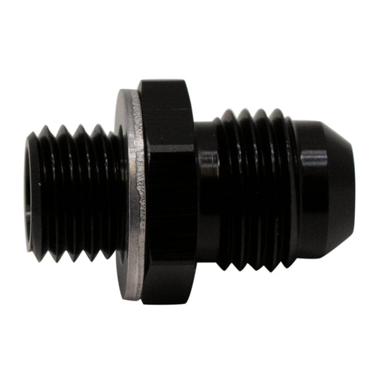 6-02-0613-B DeatschWerks 6AN Male Flare to M12 X 1.5 Male Metric Adapter (Incl Washer) - Anodized Matte Black