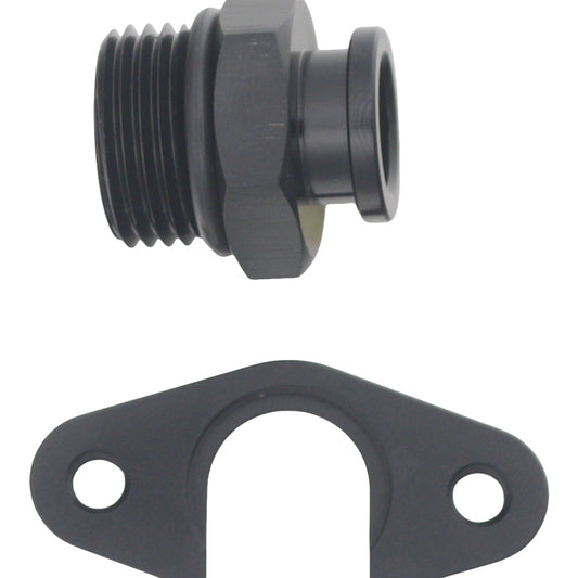 6-02-0140-B DeatschWerks 8AN ORB to Polaris RZR Turbo OE Regulator Adapter - Anodized Matte Black