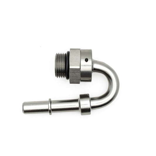 06-02-0116 DeatschWerks 8AN ORB Male to 3/8IN Male EFI Quick Connect Adapter 180 Deg.