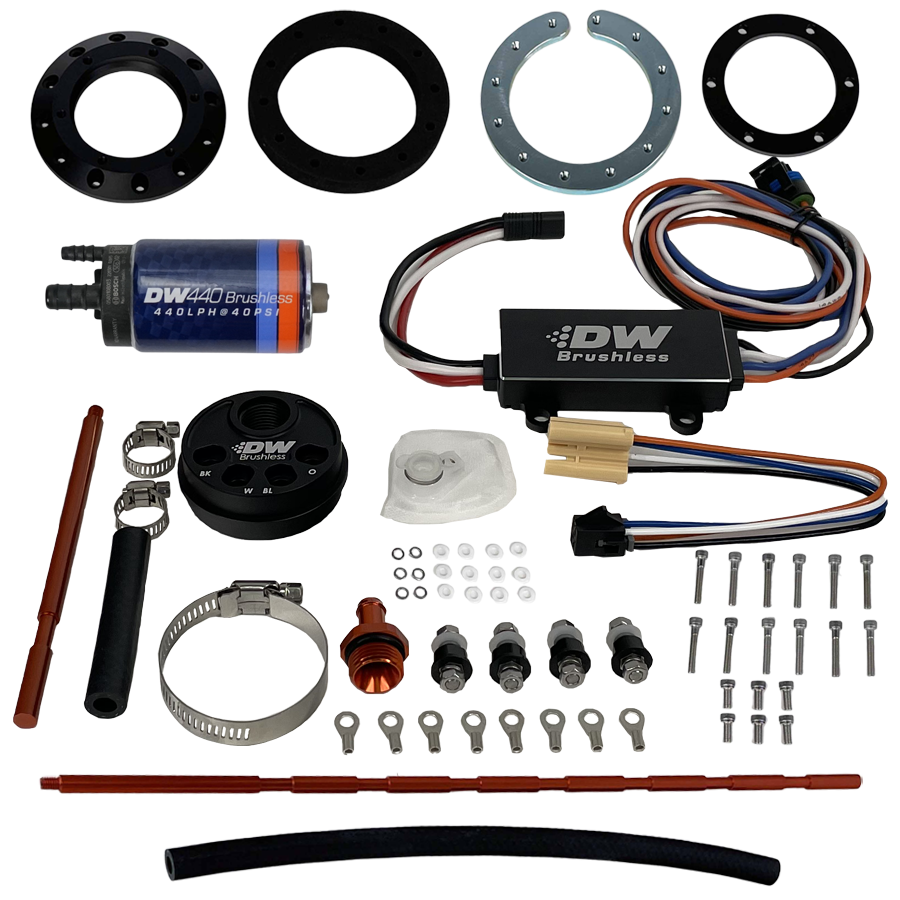 9-441-C102-5008 DeatschWerks Universal In-Tank Pump Mount w/ DW440 Brushless 415lph Fuel Pump & Controller