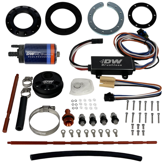 9-441-C102-5008 DeatschWerks Universal In-Tank Pump Mount w/ DW440 Brushless 415lph Fuel Pump & Controller