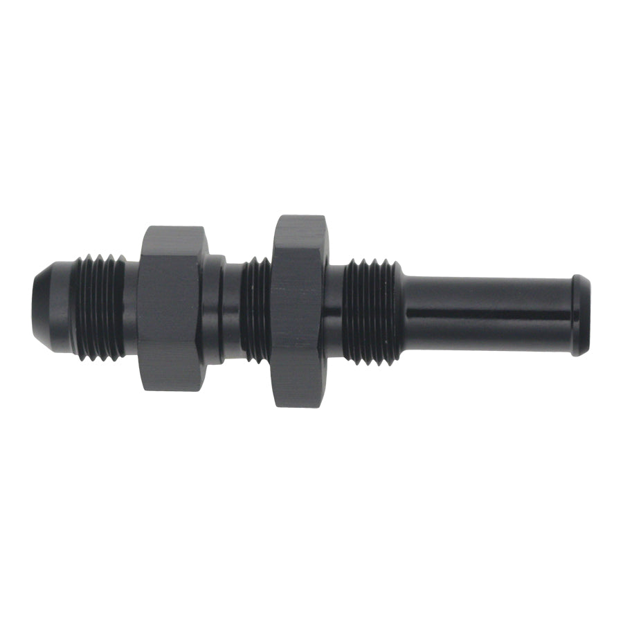 6-02-0734-B DeatschWerks 6AN Male Flare to Straight 3/8in Single Hose Barb - Anodized Matte Black