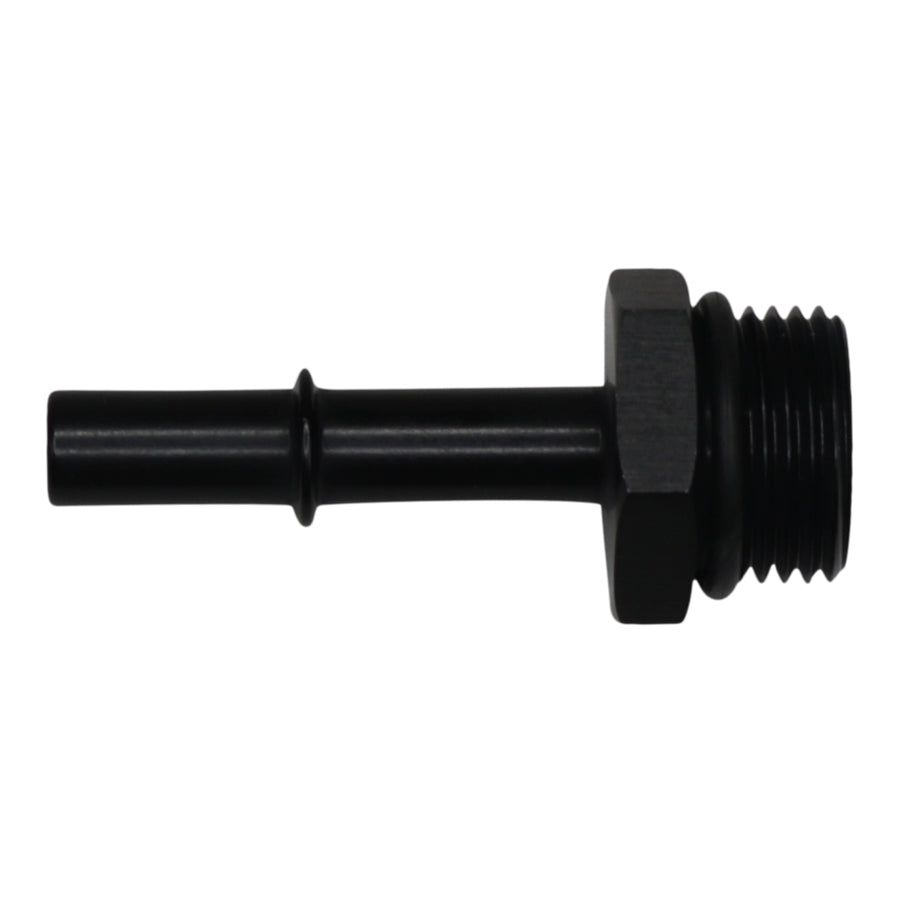 6-02-0125-B DeatschWerks 10AN ORB Male to 3/8in Male EFI Quick Connect Adapter - Anodized Matte Black