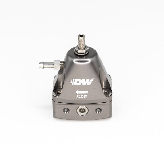 6-1001-FRT DeatschWerks DWR1000iL In-Line Adjustable Fuel Pressure Regulator 30-120 PSI 6AN In / Out Titanium