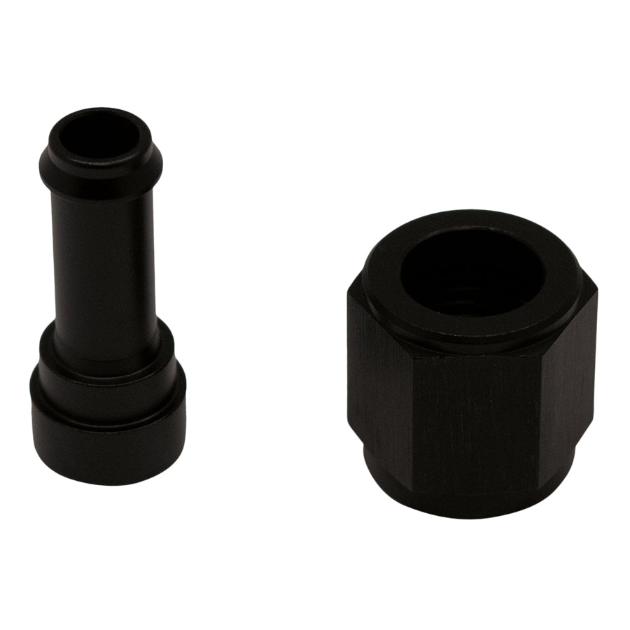6-02-0520-B DeatschWerks 6AN Female Flare Swivel to 5/16in Single Hose Barb - Anodized Matte Black