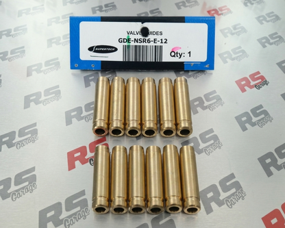 GDE-NSR6-E-12 Supertech 6mm Exhaust Valve Guides Set of 12 STD Nissan 350Z 370Z G35 G37 VQ35DE VQ37HR