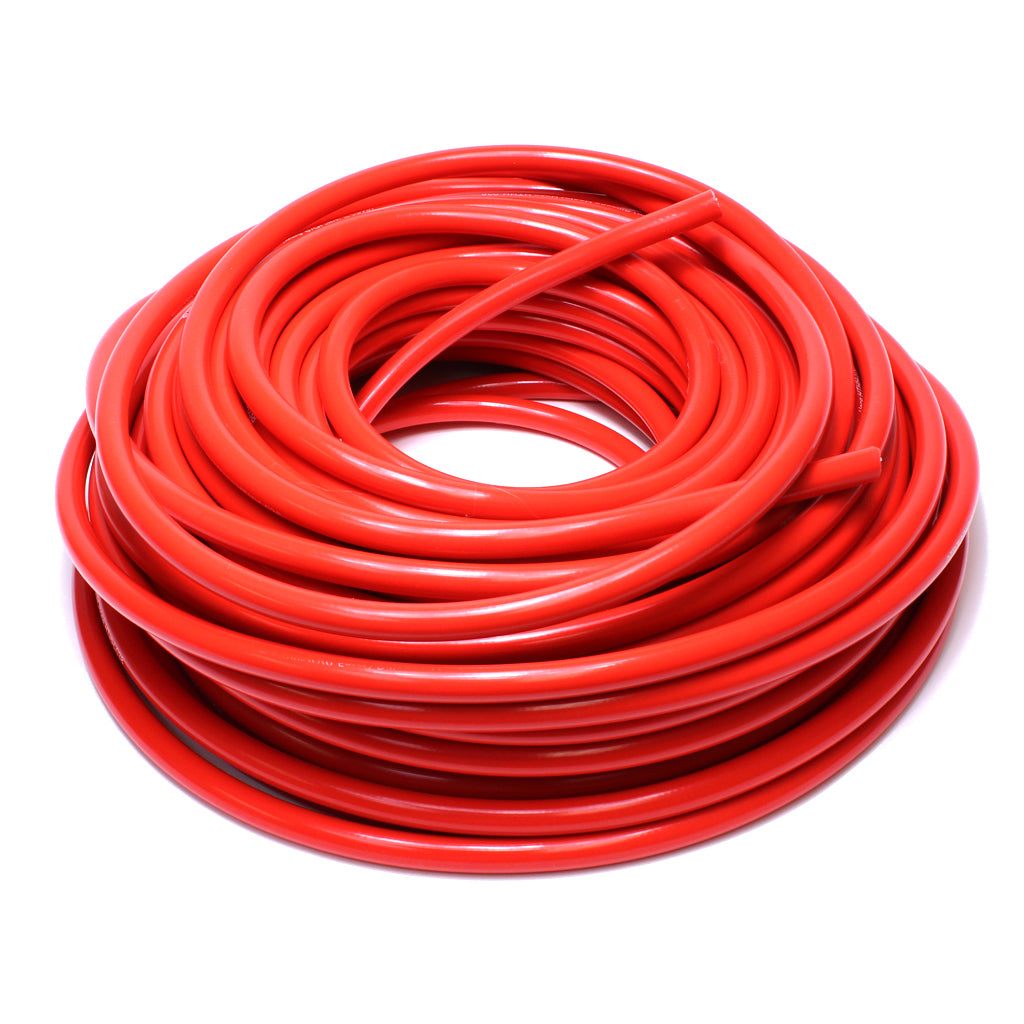 HTHH-025-REDx25 HPS 0.25" (6MM) ID 25 Feet Long 1-PLY Polyester Red Silicone Heater Hose