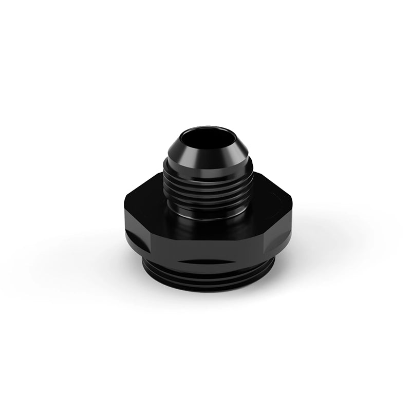 -20ORB Male to -12AN Male Fitting, Straight, Aluminum, Anodized Black