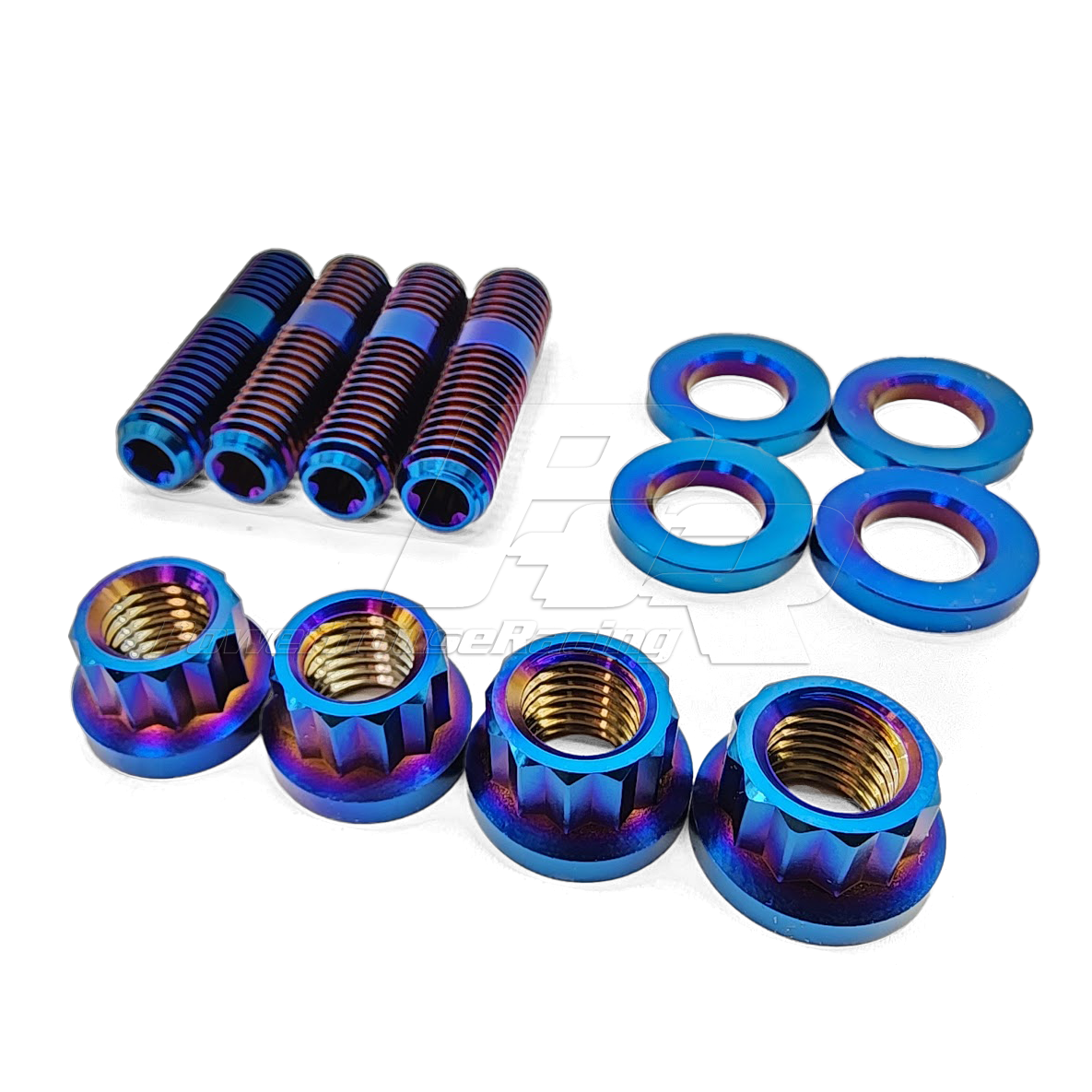 PHR Titanium Stud and Nut Kit for Manifold to Turbo (Set of 4) - M10 x 1.5, 6 Point, Machined Titanium