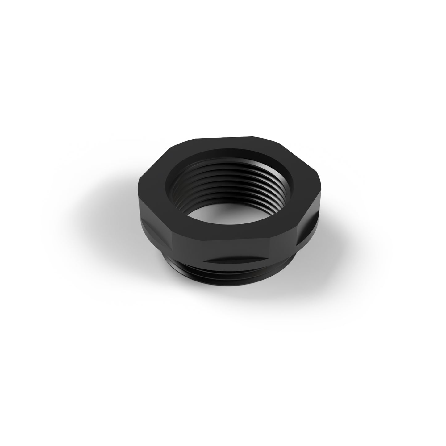 -20ORB Male to -16ORB Female, Straight, Aluminum, Anodized Black