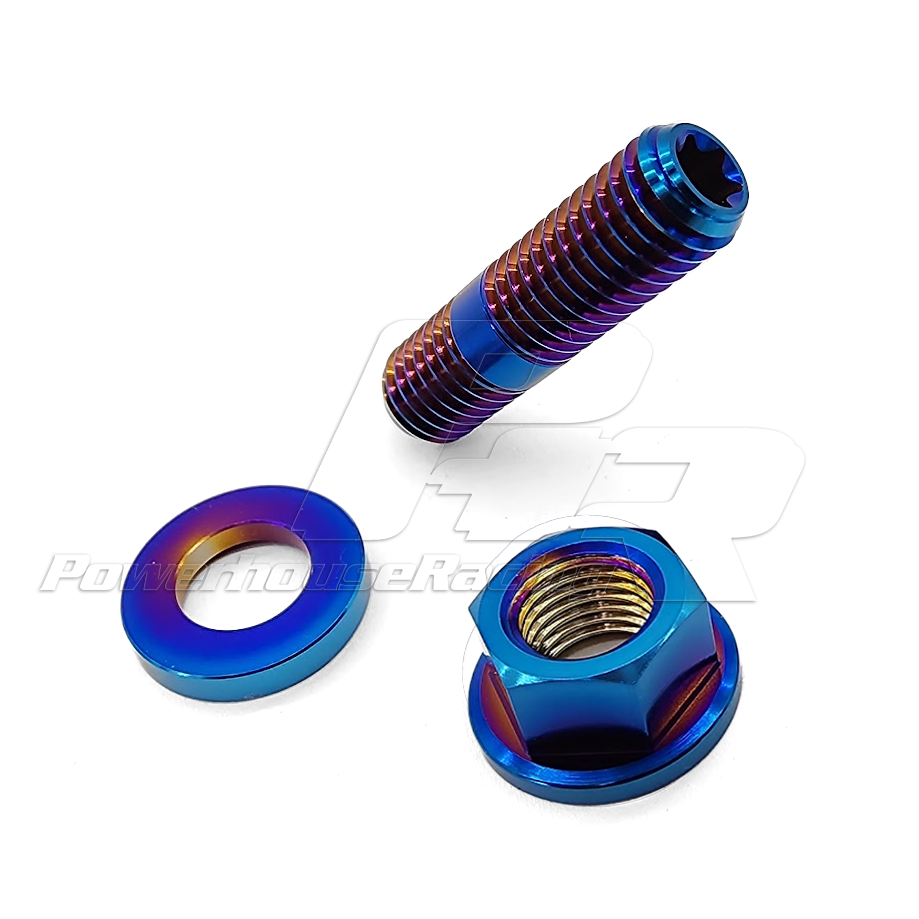 PHR Titanium Stud Kit, M10X1.5, 6pt, 37mm - Includes Stud, Nut and Washer - PVD Blue