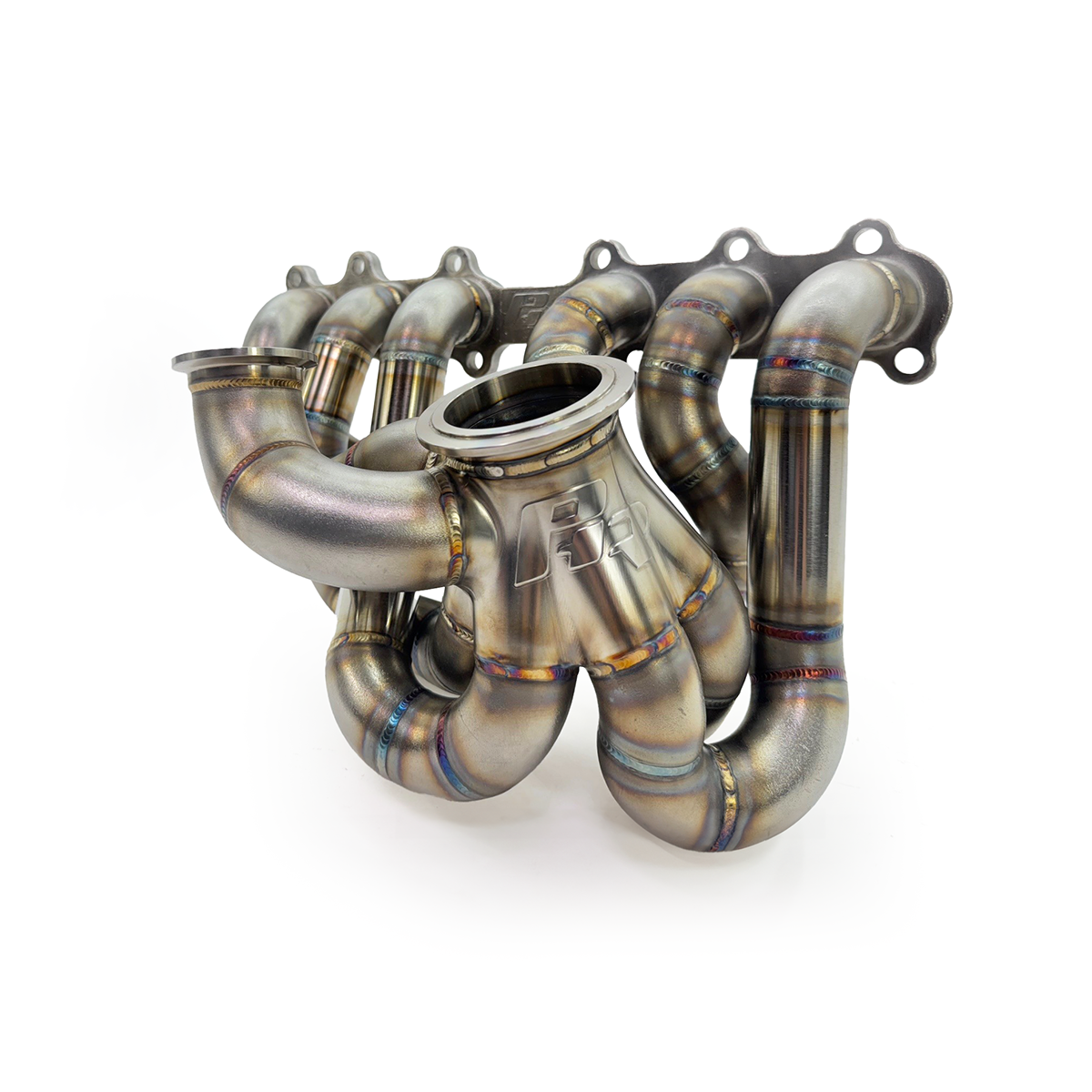 PHR V23 Turbo Manifold for 2JZ-GTE - Billet, Precision VH4 ("T4") or Turbosmart (2.625") V-band Inlet/Outlet (VB4.77 Flange), Single Scroll, (D) Dual wastegate, Dual Gate 44, 45 or 46mm