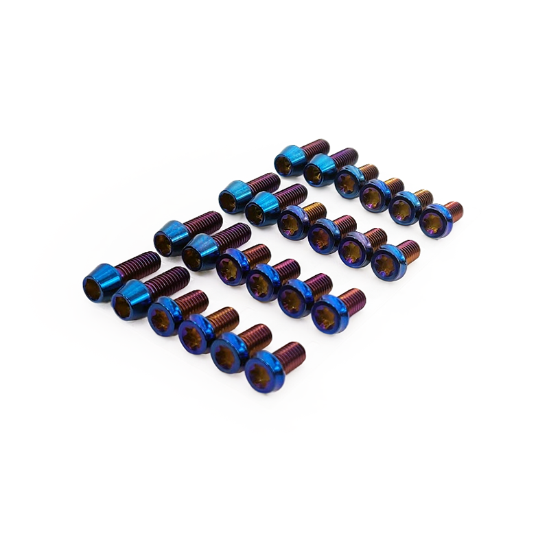 Titanium Hardware Kit for PHR Flex Billet Valve Covers Non-VVT-i (For Logo Plate, Block Off Plate, and Breather Manifold) - PVD Blue