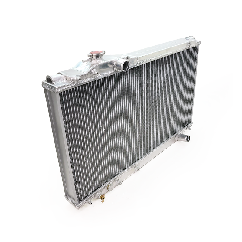 PHR Aluminum Race Radiator for MKIV Supra - Internal Transmission Cooler (Inside Radiator), -20AN inlet and outlet, Raw