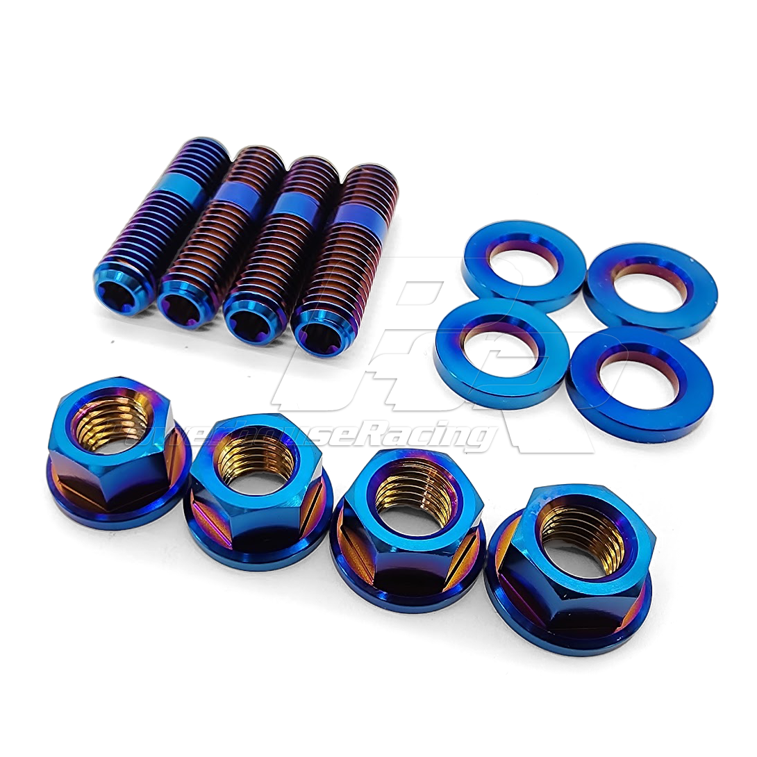 PHR Titanium Stud and Nut Kit for Manifold to Turbo (Set of 4) - M10 x 1.5, 6 Point, PVD Blue