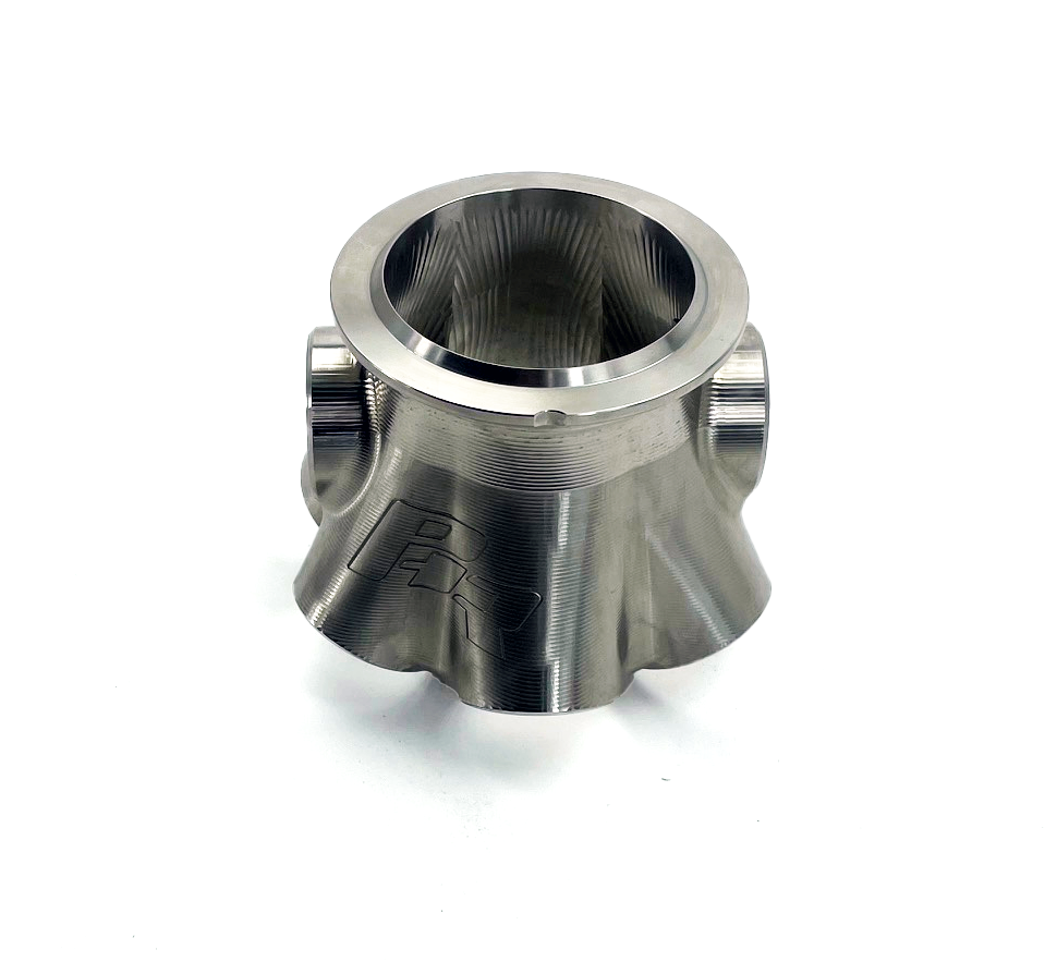 Collector, 304 Stainless Steel, Billet Machined, PTE Pro-Mod V-Band Flange, Single Scroll, 6 Inlets,1.5" SCH10 Inlets (