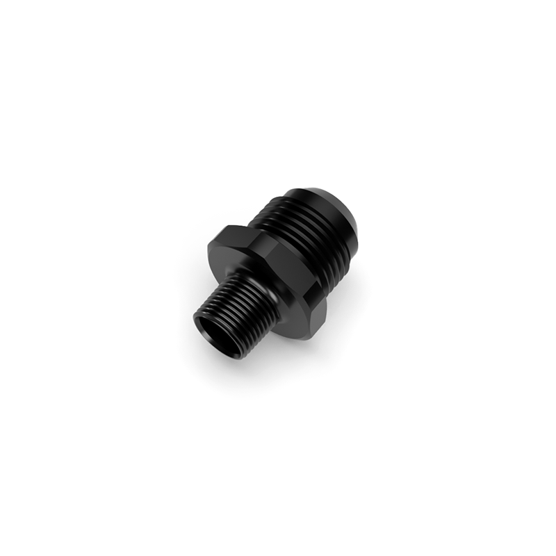 3/8 BSPT Male to -12AN Male, Straight, Aluminum, Anodized Black