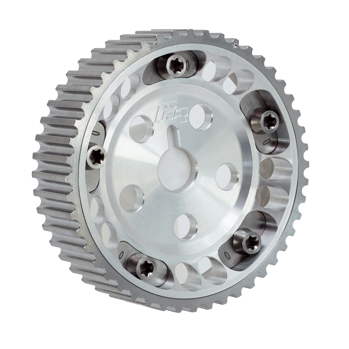 PHR Billet Titanium or Aluminum Adjustable Locking Cam Gear Builder for 2JZ/1JZ Engines - Machined Aluminum Inner, Machined Titanium Outer, Titanium "0" Degree Locks, Machined Titanium Hardware