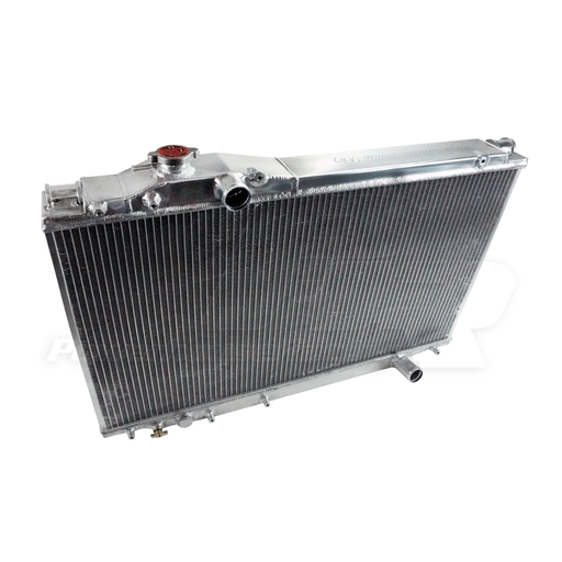 PHR XTM Aluminum Race Radiator for MKIV Supra - Polished, -20AN inlet and outlet, Internal Transmission Cooler (Inside Radiator)