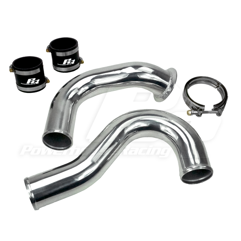 PHR 3.0" Hot Side Intercooler Pipe Kit for MKIV Supra - V50, Pro Mod, Straight entry, Matte black powder coat