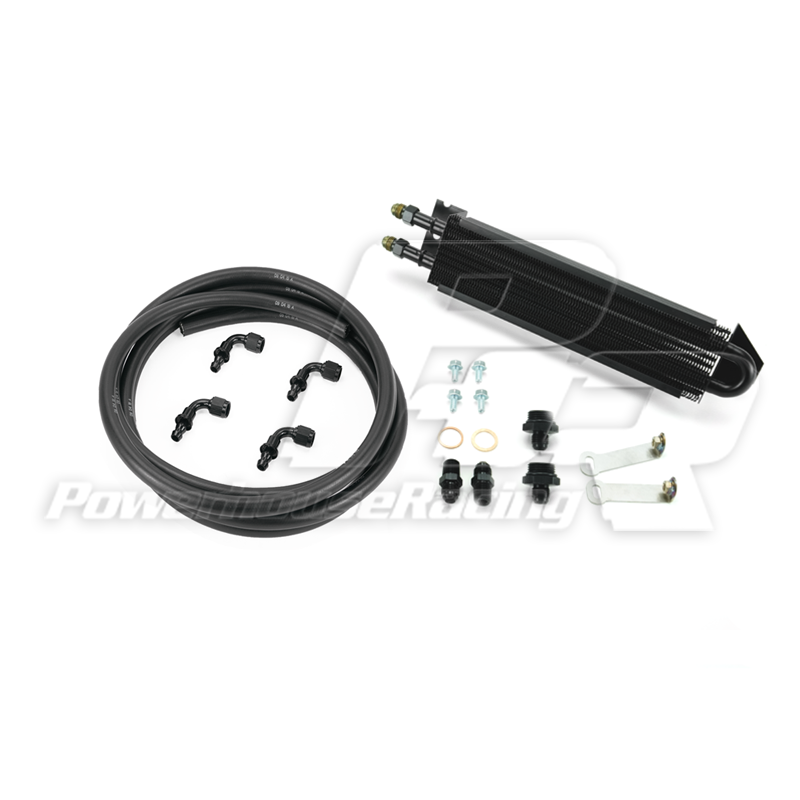 PHR Power Steering Cooler Kit for MKIV Supra - Rubber with black hose ends, (LHD) Left Hand Drive
