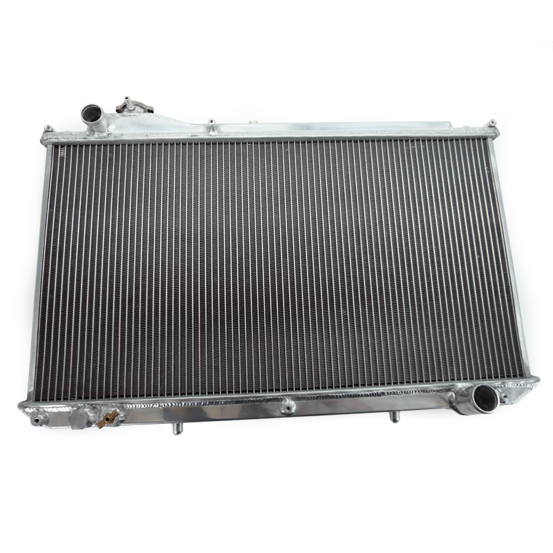PHR Aluminum Race Radiator for 2nd Gen GS300/400 - Non-Turbo, No Transmission Cooler, Raw, OEM hose inlet and outlet