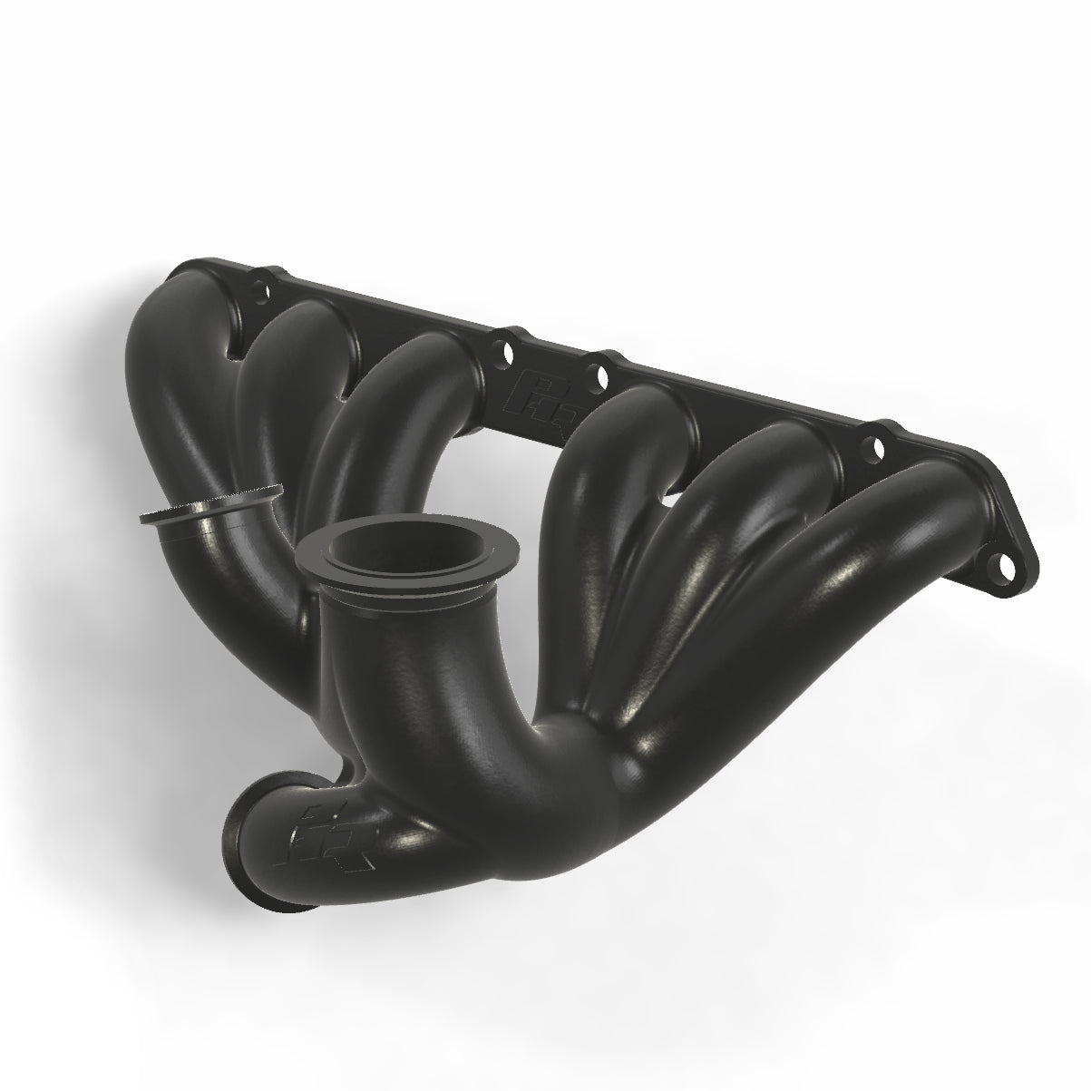 PHR V1 Turbo Manifold for 2JZ-GE - Single Scroll, Precision VH4 ("T4") or Turbosmart (2.625") V-band Inlet/Outlet (VB4.77 Flange), (D) Dual wastegate, Dual Gate 44, 45 or 46mm, Coat Manifold 2000 Degree Black