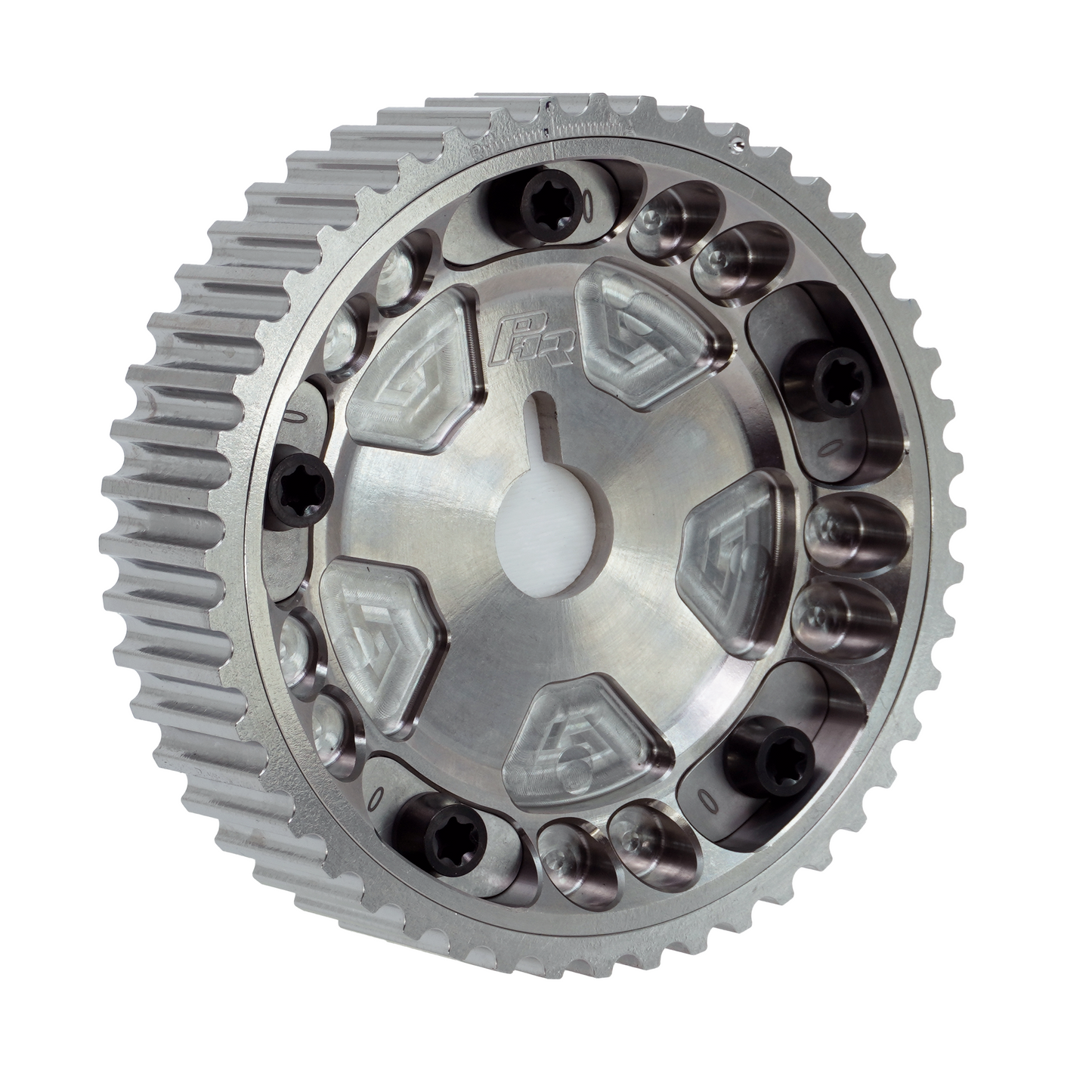 PHR Billet Titanium or Aluminum Adjustable Locking Cam Gear Builder for 2JZ/1JZ Engines - Machined Titanium Inner, Machined Titanium Outer, Titanium "0" Degree Locks, Black Titanium Hardware