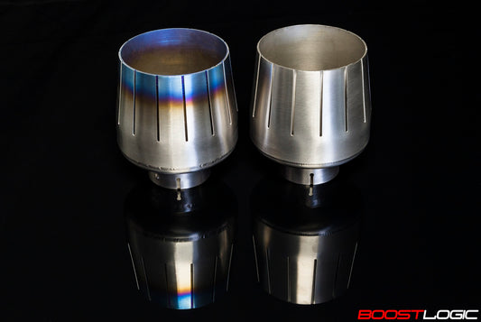 Boost Logic R35 F16 Titanium Exhaust Tip Set Nissan R35 GTR 09+ (Raw)